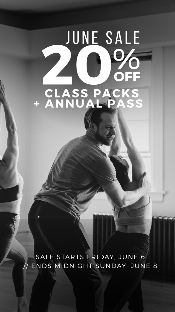 Annual Sale - 20% off Yoga Class Packs this June 6-8